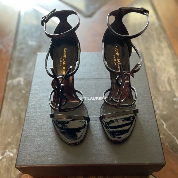 Saint Laurent Cassandra YSL Logo Sandals - Picture 2 of 14